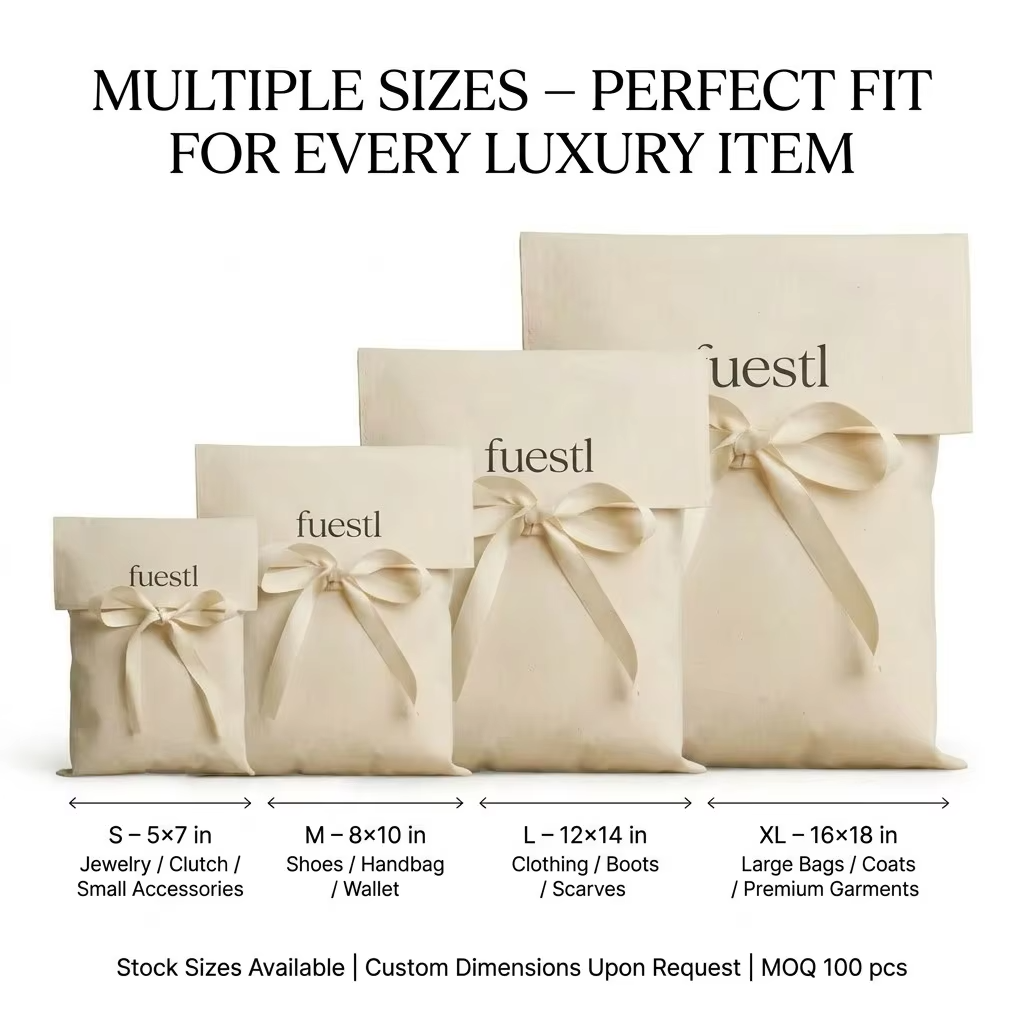 Custom Logo Printed Canvas Envelope Flap Pouch for Clothes Cosmetic Brushes Wallet Packing Handbag Dust Twill Cotton Gift Bag