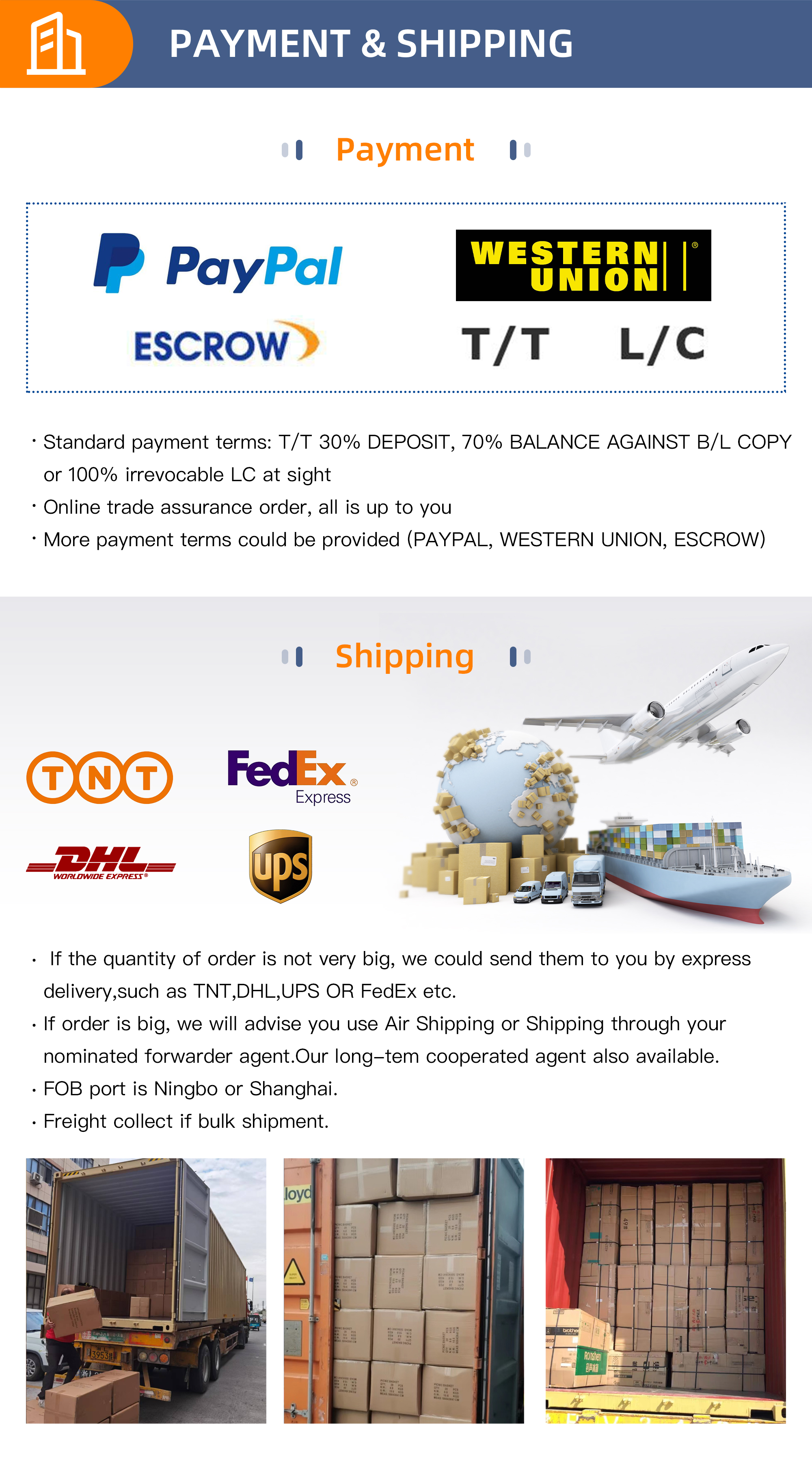 Packaging and Shipment