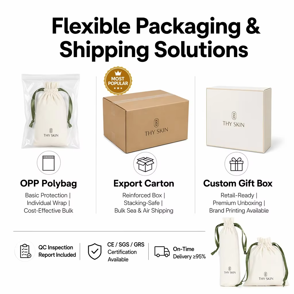 Organic Cotton Printed Muslin Drawstring Bags Custom Logo Large Linen Cotton Dust Packaging Bag for Purse Shoe Handbags Luxury