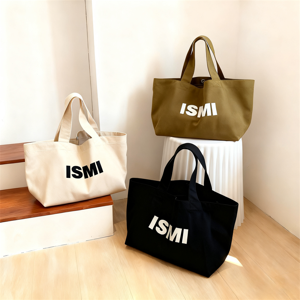 American Retro 12-16oz Heavy Duty Cotton Canvas Tote Bag Eco Reusable Custom Logo Printed Zipper Closure Large Big Shopping Bag