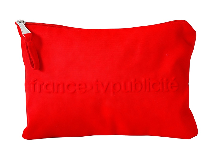 Fabric Zip Pouch with Embossed Logo