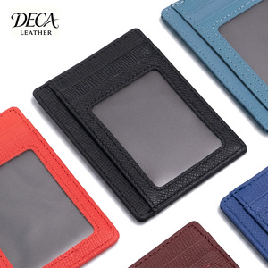 Genuine Leather Crosshatch Card Holder
