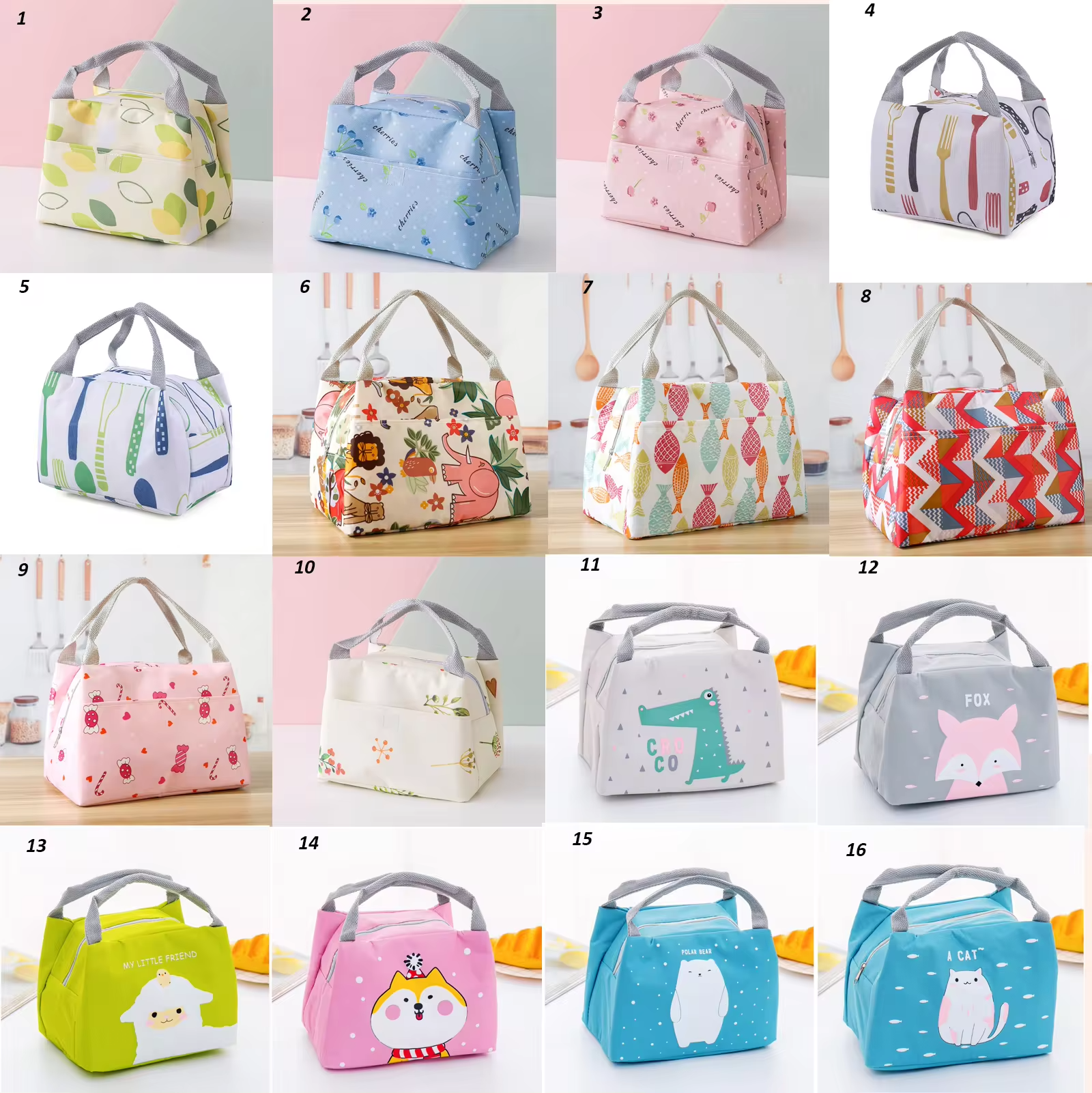 Custom Flamingo Printing Waterproof Insulated Tote Cooler Bag Lunch Box Picnic Iced Food Storage