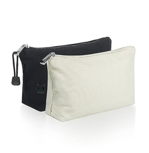 Washable Zipper Makeup Pouch Reusable Cotton Canvas Cosmetic Bags