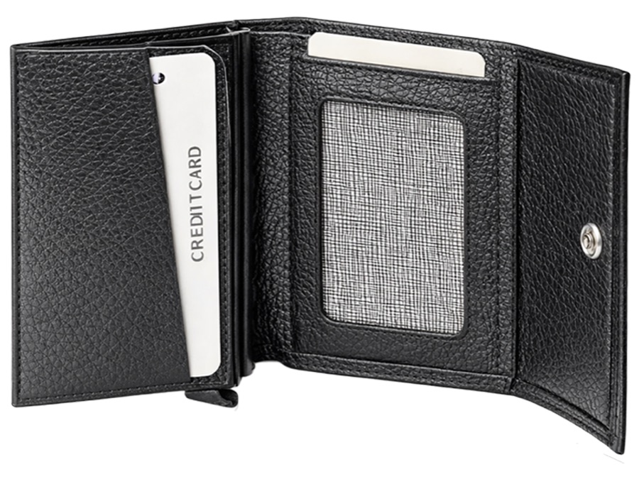 Trifold Card Wallet with Snap fastener