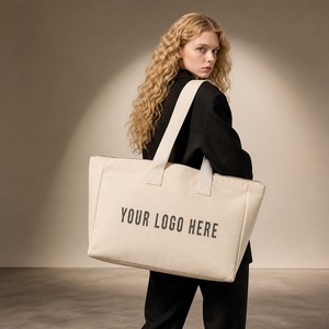 Slouchy Folding Large Canvas Tote Bag OEM ODM Custom Logo Color Size