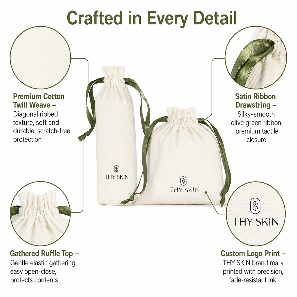 Organic Cotton Printed Muslin Drawstring Bags Custom Logo Large Linen Cotton Dust Packaging Bag for Purse Shoe Handbags Luxury