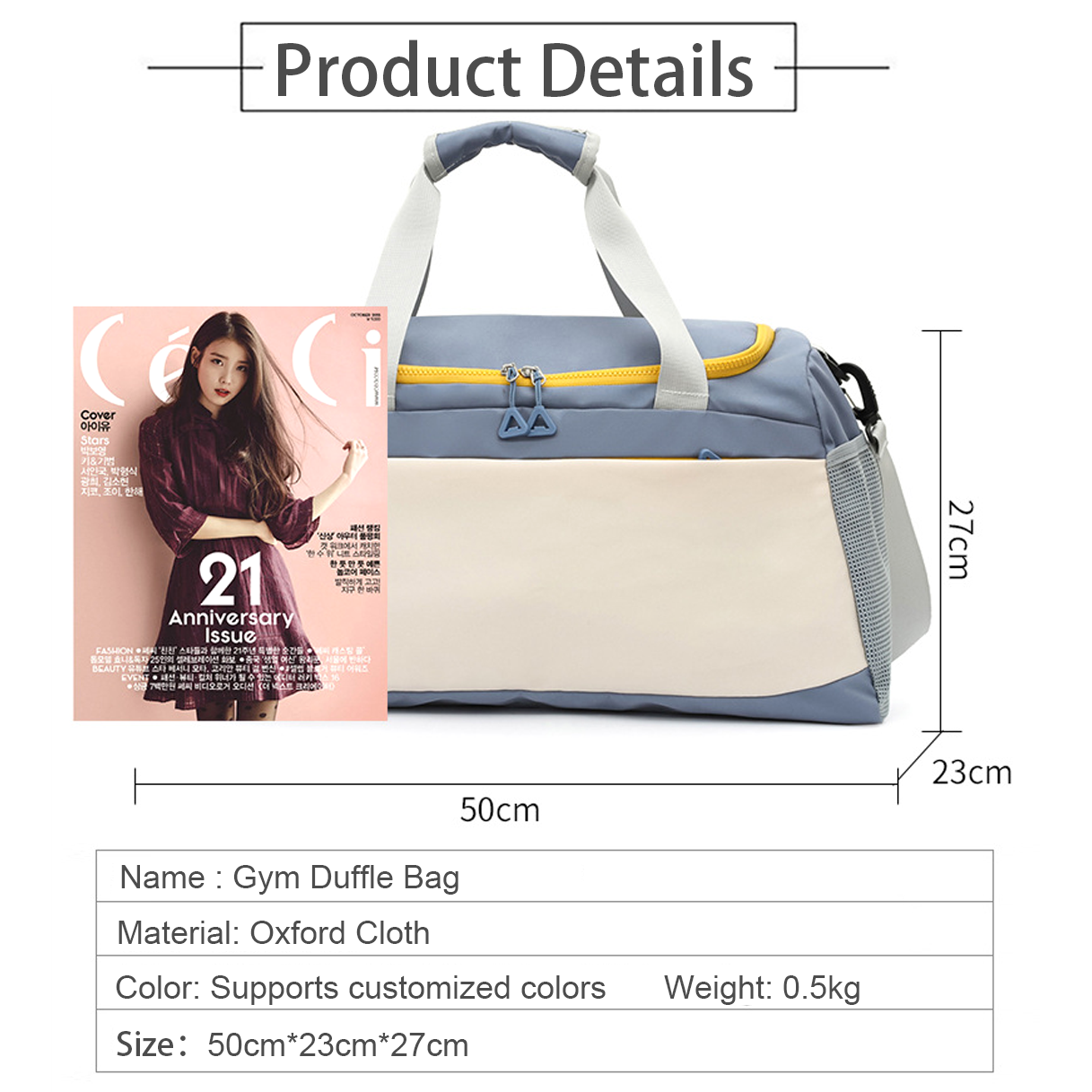 Cross-border Promotional Waterproof Duffel Bag Custom logo High Quality Oxford Gym Bag With Shoes Compartment Sports Bag for Men