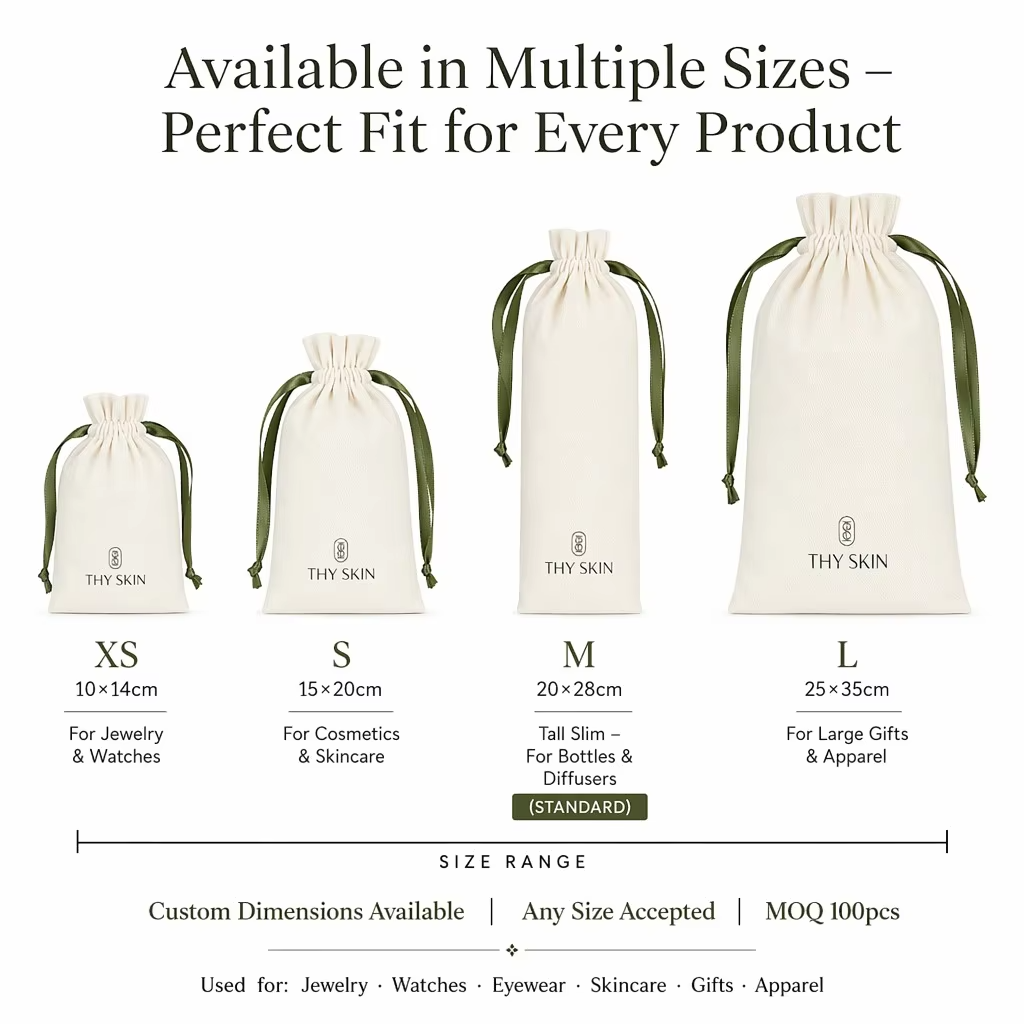 Organic Cotton Printed Muslin Drawstring Bags Custom Logo Large Linen Cotton Dust Packaging Bag for Purse Shoe Handbags Luxury