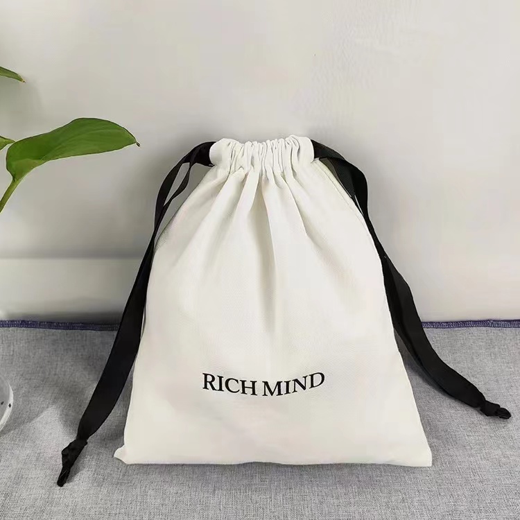 Customized Organic Muslin Cotton Drawstring Pouch Wedding Party Shopping Gift Packaging Bag Soft Cotton Muslin Dust Bag