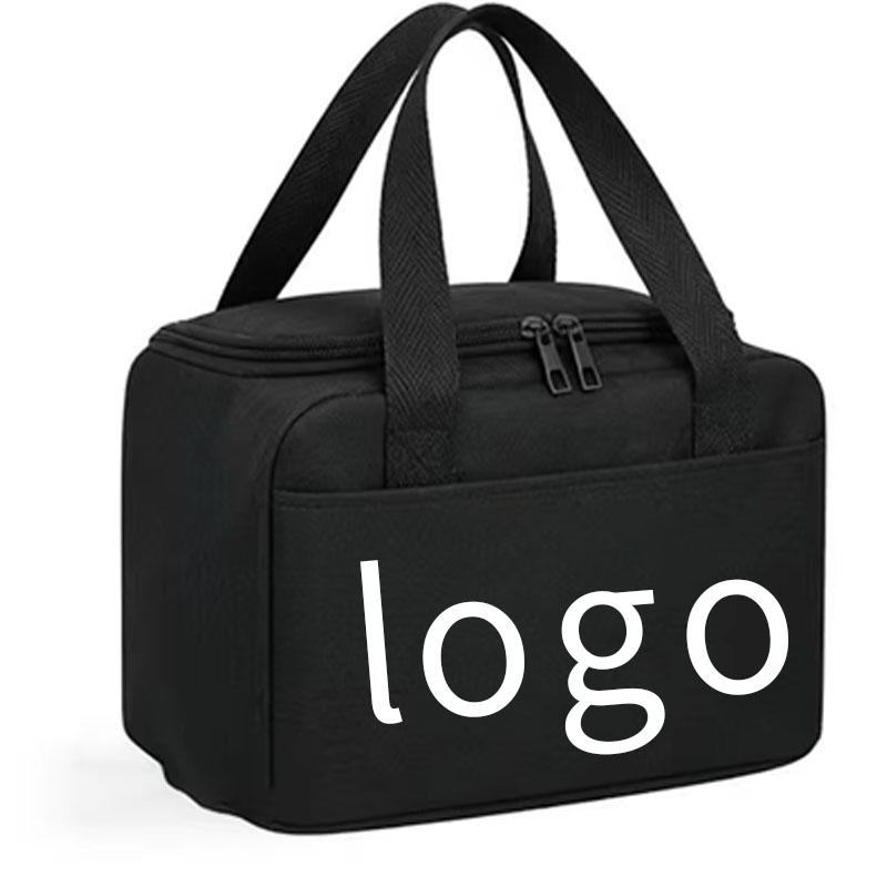 In Stock Large Insulated Lunch Box Bag Square Oxford Thermal Cooler Tote Double Zipper Meal Prep Handbag Factory Ready To Ship