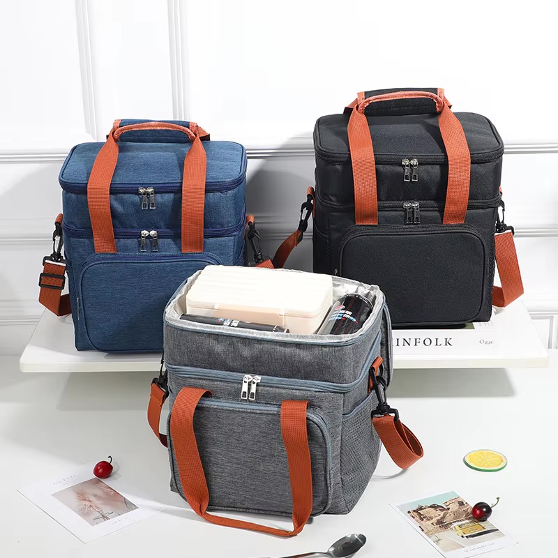 Large Oxford Portable Cooler Bag Lunch Picnic Camping Beach Cooler Bag Thermal Insulated Shoulder Beer Holder with Handle