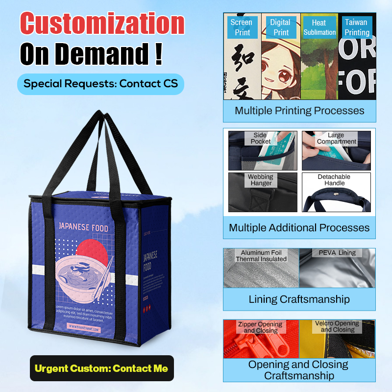 Custom Logo Eco-Friendly Waterproof Reusable Grocery Picnic Beer Wholesale Large Cooler Lunch Bag for Outdoor