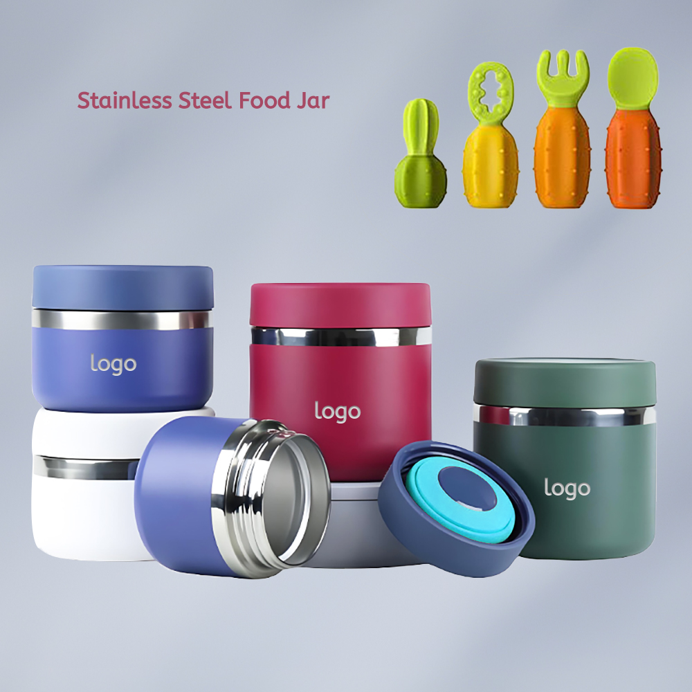 Reusable Vacuum Hot Keep Thermal Soup Insulated Food Jar Stainless Steel Lunch Box Food Container