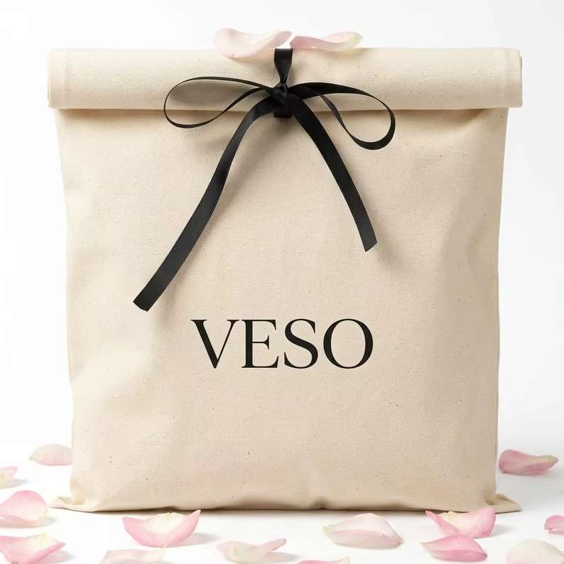 Custom Logo Printed Canvas Envelope Flap Pouch For Clothes Cosmetic Brushes Wallet Packing Handbag Dust Twill Cotton Gift Bag