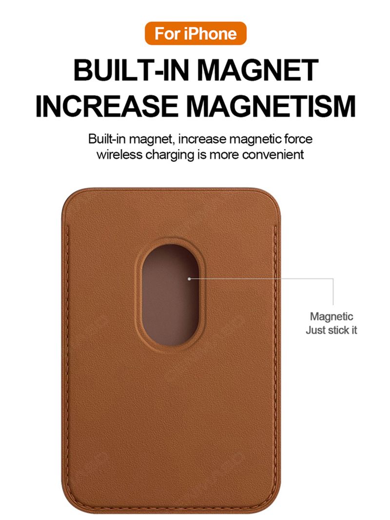 Hot Selling Slim Minimalist Magsafe Magnetic Wallet Custom PU Leather Phone Card Holder Logo for ID Card Cellphones Credit Cards