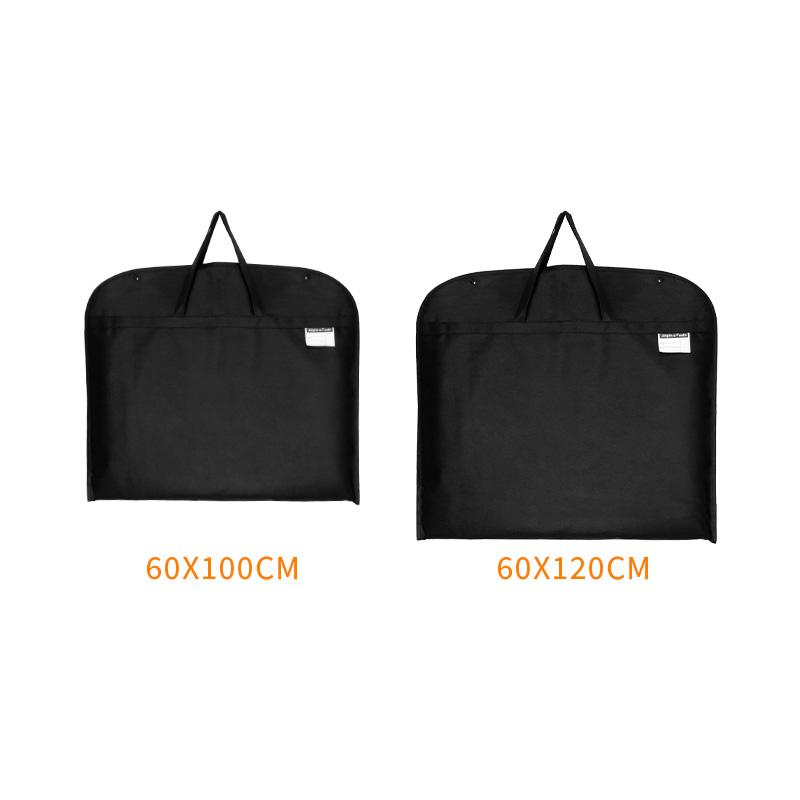 Free Sample Black Non-woven Portable Dust Suit Storage Bag Garment Cover Bags Customized Logo Color for Business Suits Store