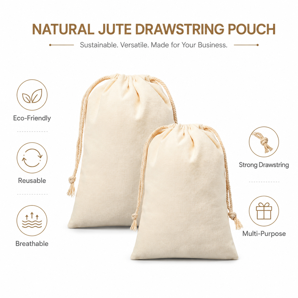 Custom Logo Reusable Portable Muslin Drawstring Dust Bag for Storage Biodegradable Eco-Friendly Cotton Gift Canvas Pouch
