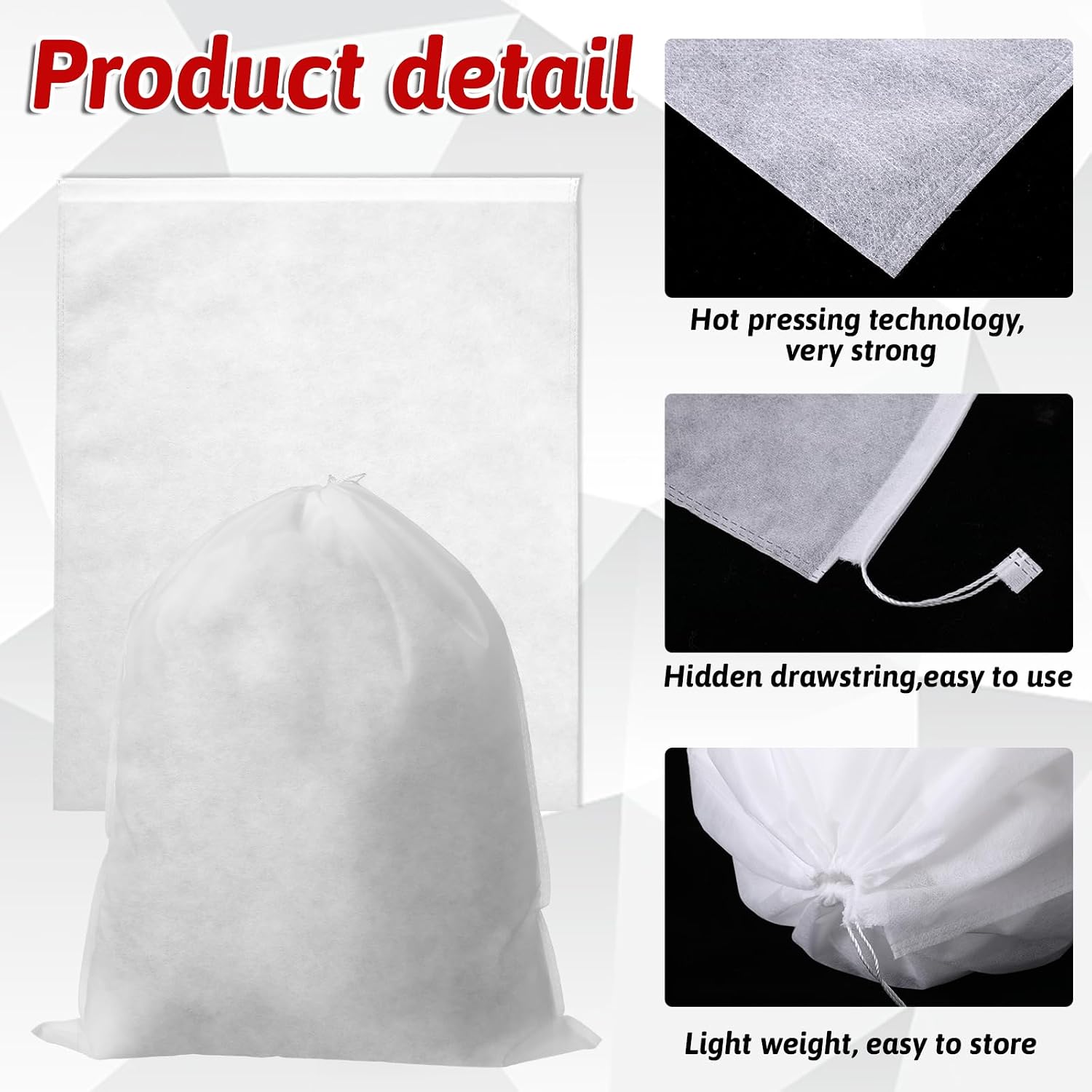 Factory Customization 40*50cm Breathable 100pcs Non-woven Fabric Storage Dust Bags Drawstring Closure for Purses Handbags Shoe