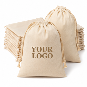 Custom Logo Reusable Muslin Drawstring Storage Dust Bag