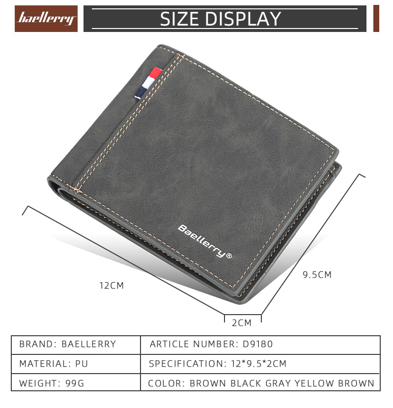 Slim Minimalist Wallet for Men Classic Trifod Wallet with Card Holders High Grade PU Leather