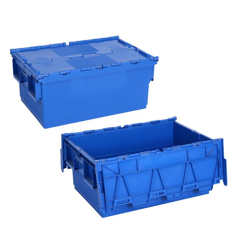 74L Heavy Duty Attached Lid Stackable and Neastable Plastic Tote Box