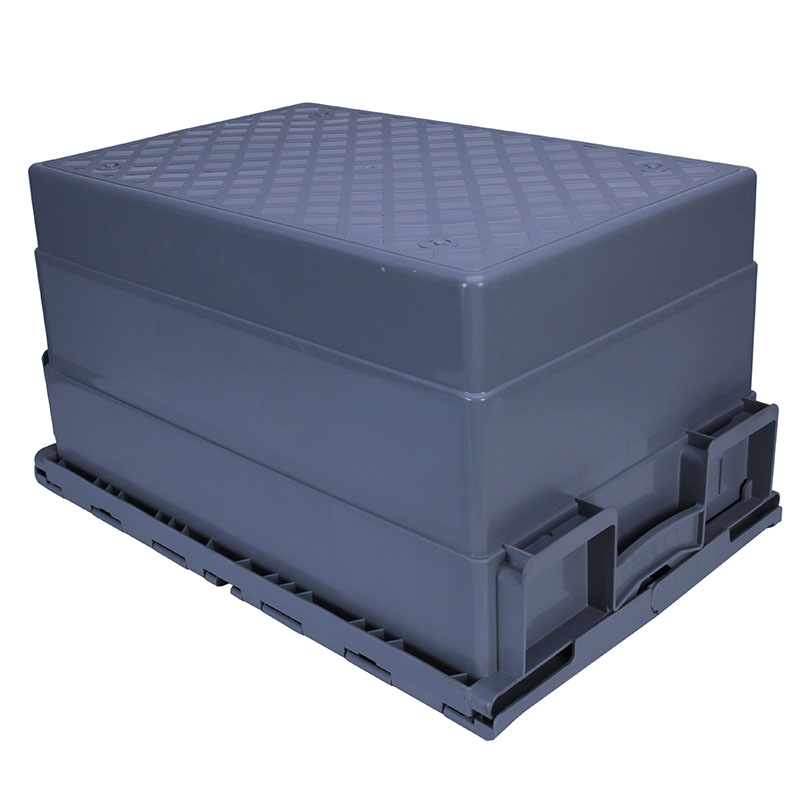 Attached Lids Eco-friendly Reusable Heavy Duty Plastic Tote Container with Lid for for Distribution and Warehouse Storage