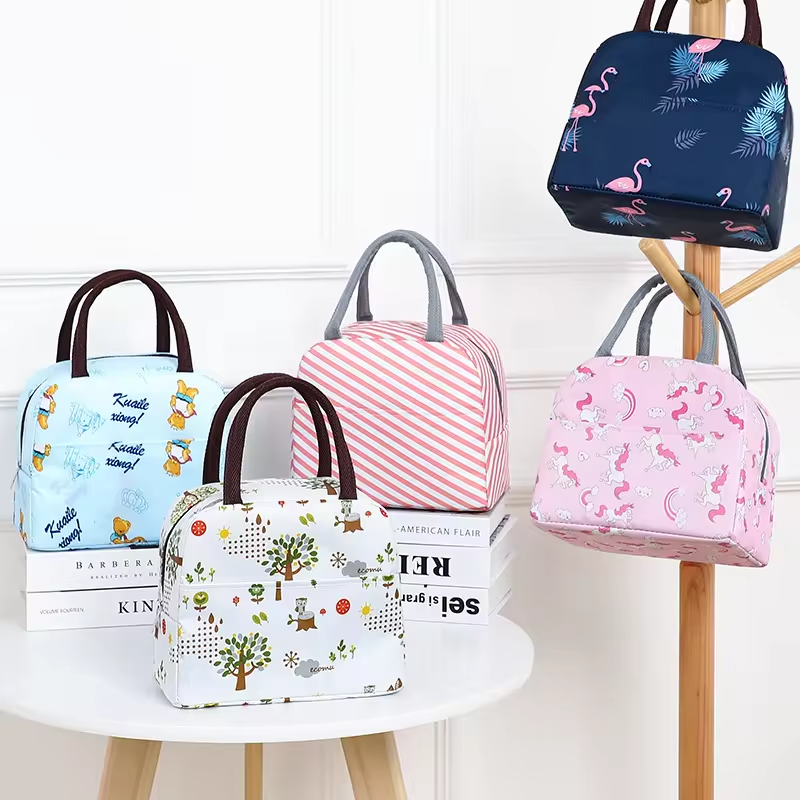 Custom Flamingo Printing Waterproof Insulated Tote Cooler Bag Lunch Box Picnic Iced Food Storage