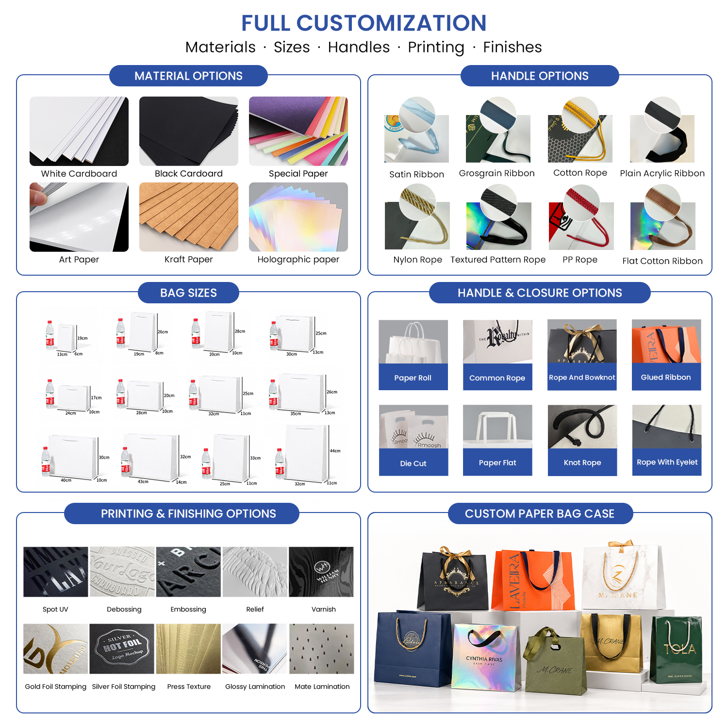 Custom Made Luxurious Packaging Paper Bag Handle White Black Shopping Gift Paper Bags With Your Own Logo