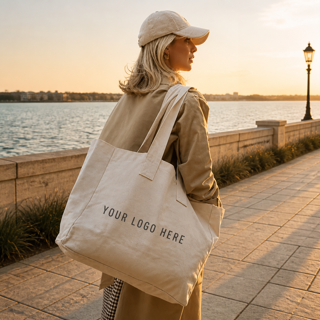Slouchy Folding Large Canvas Tote Bag OEM ODM Custom Logo Color Size Heavy-Duty Zipper Closure Large Capacity Shopping Grocery