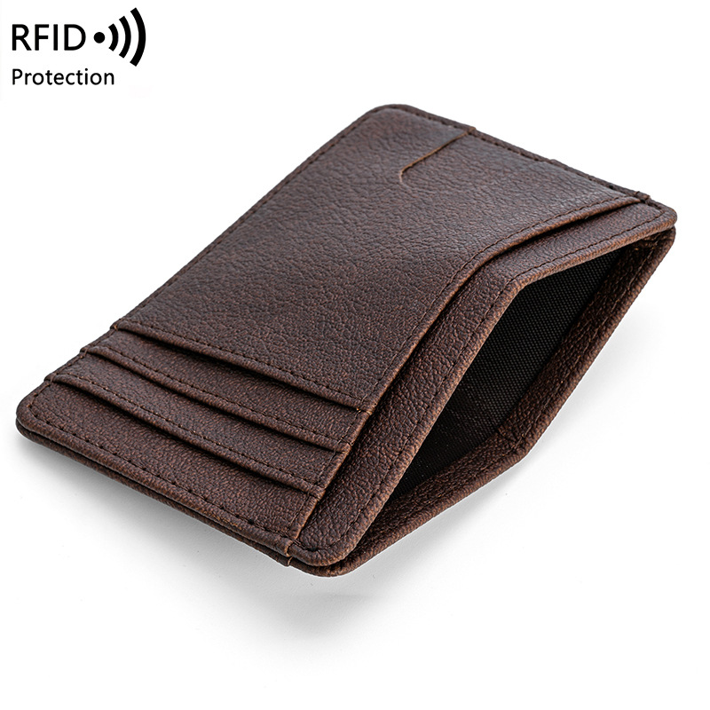 Custom Credit Card Holder RFID Blocking Slim Minimalist Leather Wallet Men Women Purse Card Holder Credit Card Bag