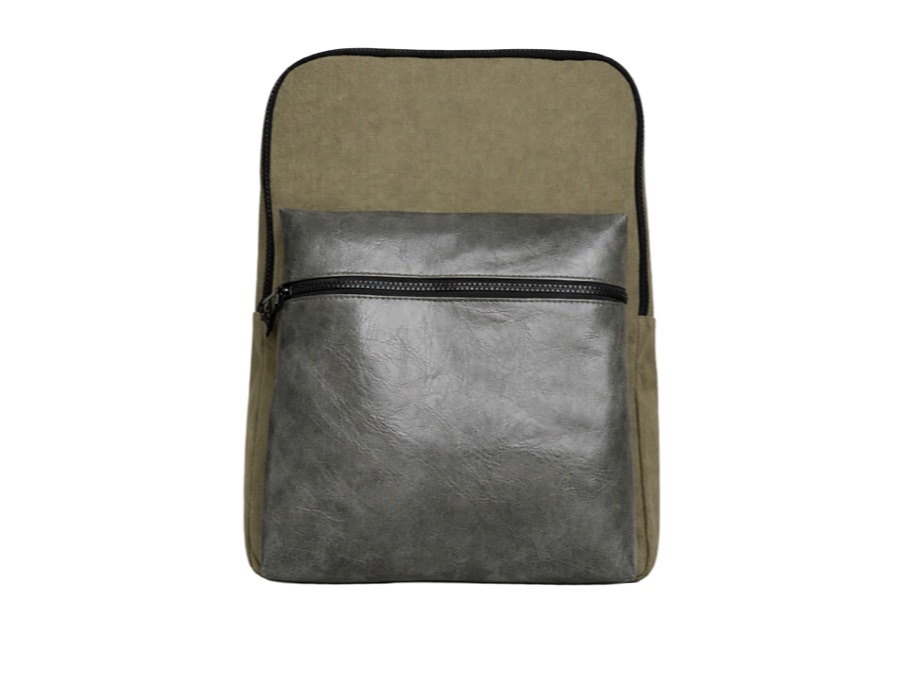 Canvas Backpack with PU Front