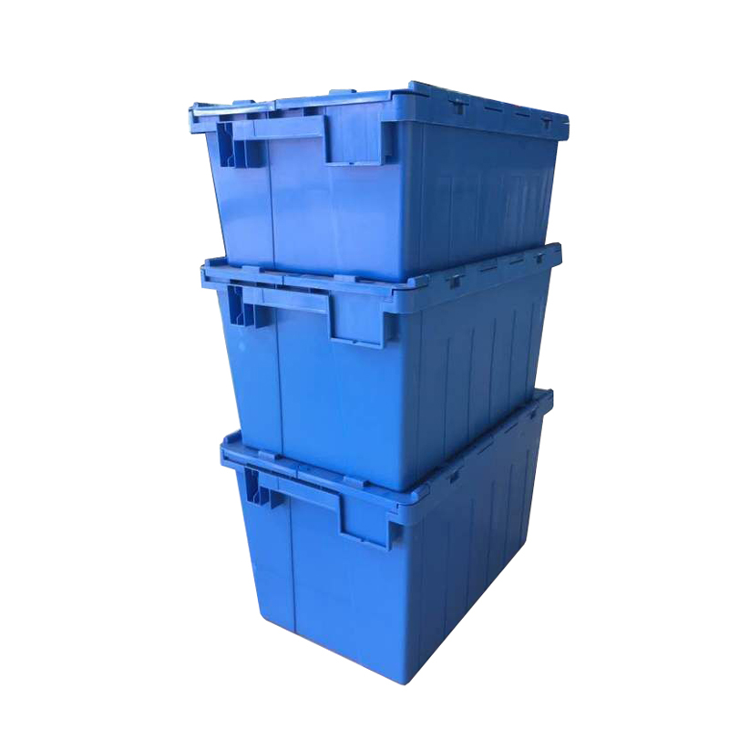 74L Heavy Duty Attached Lid Stackable and Neastable Plastic Tote Box