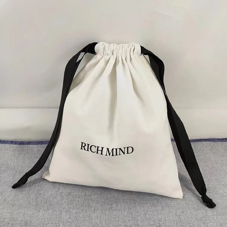 Customized Organic Muslin Cotton Drawstring Pouch Wedding Party Shopping Gift Packaging Bag Soft Cotton Muslin Dust Bag