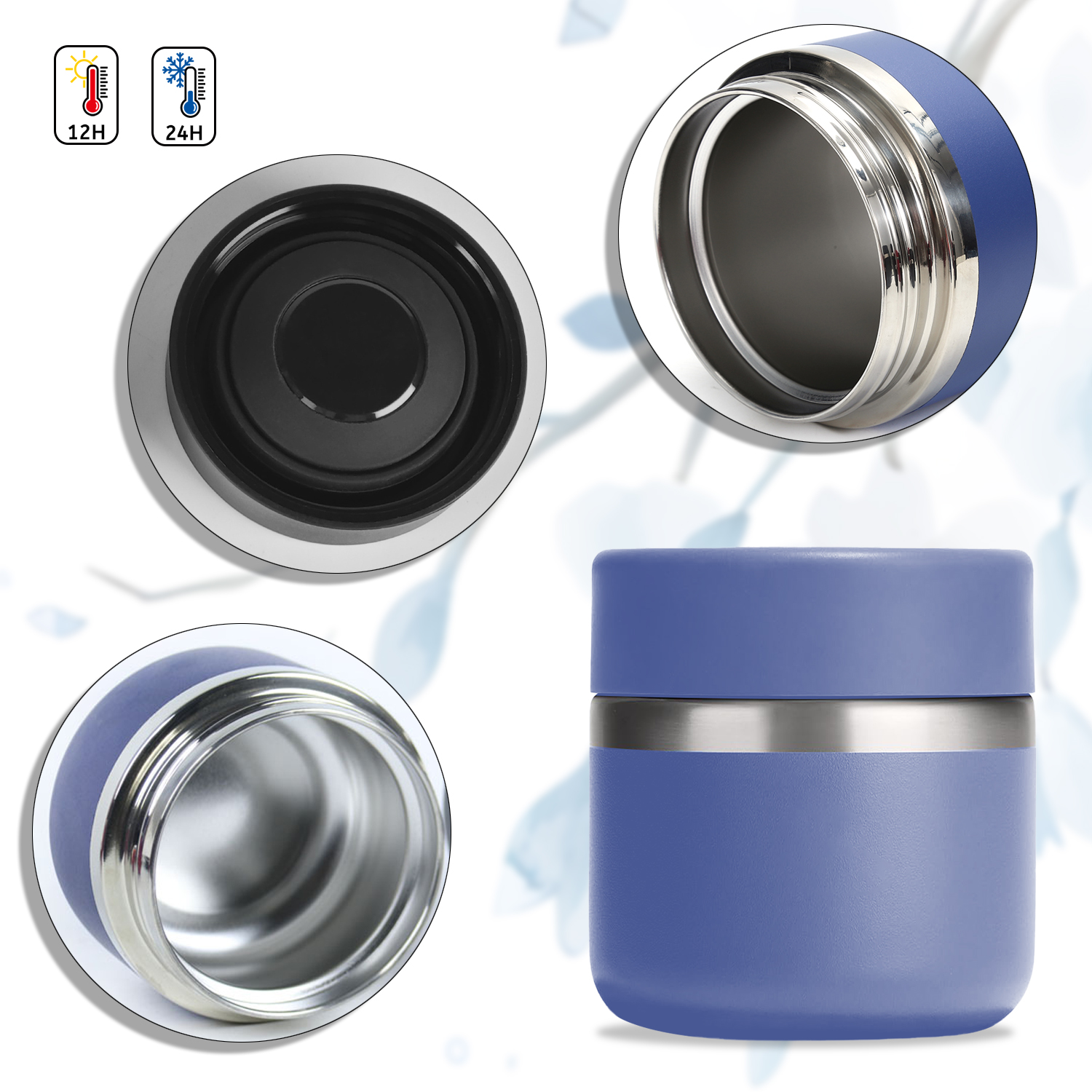 Reusable Vacuum Hot Keep Thermal Soup Insulated Food Jar Stainless Steel Lunch Box Food Container