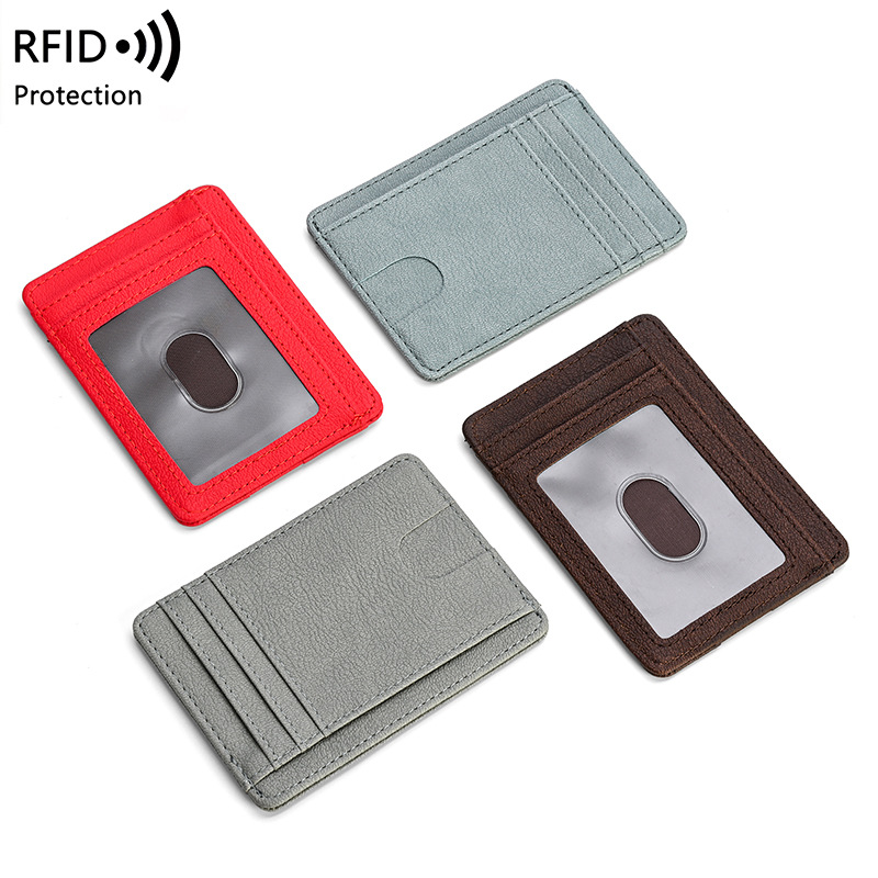Custom Credit Card Holder RFID Blocking Slim Minimalist Leather Wallet Men Women Purse Card Holder Credit Card Bag