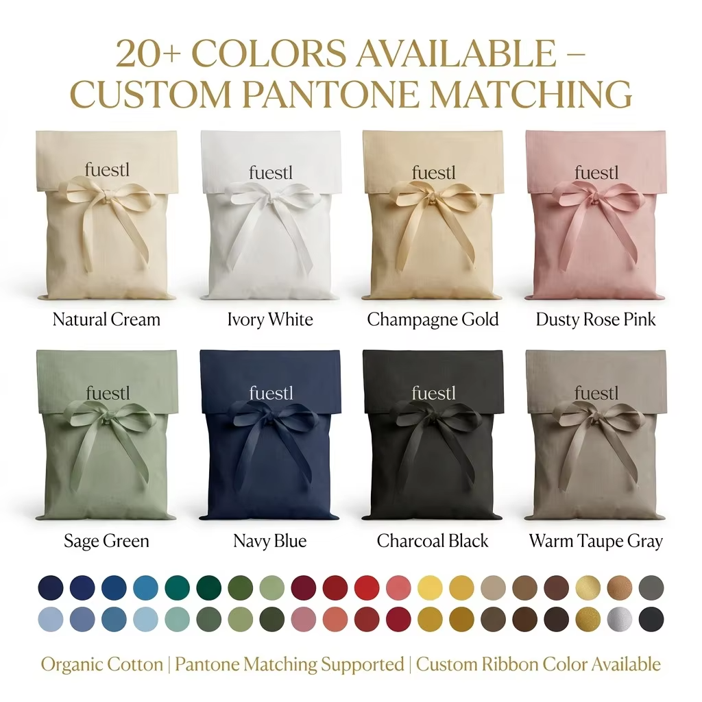 Custom Logo Printed Canvas Envelope Flap Pouch For Clothes Cosmetic Brushes Wallet Packing Handbag Dust Twill Cotton Gift Bag
