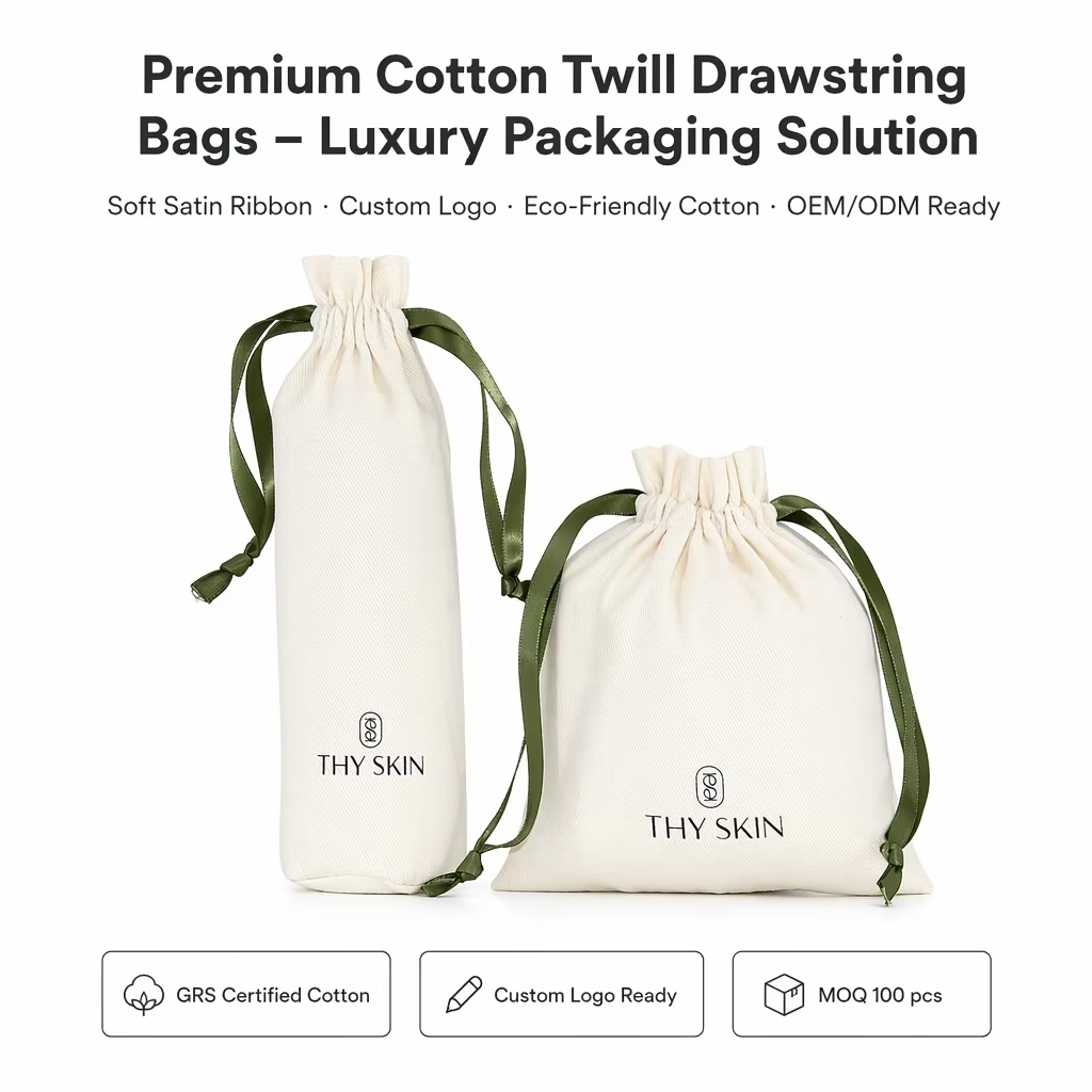 Organic Cotton Printed Muslin Drawstring Bags Custom Logo Large Linen Cotton Dust Packaging Bag for Purse Shoe Handbags Luxury