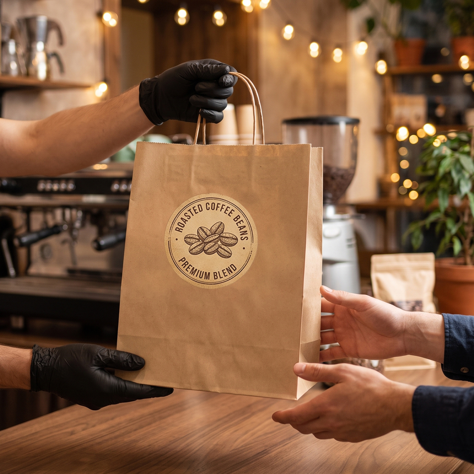 Eco Friendly Brown Kraft Paper Bags with Twisted Handles Biodegradable Recyclable Paper Shopping Bags for Retail Stores