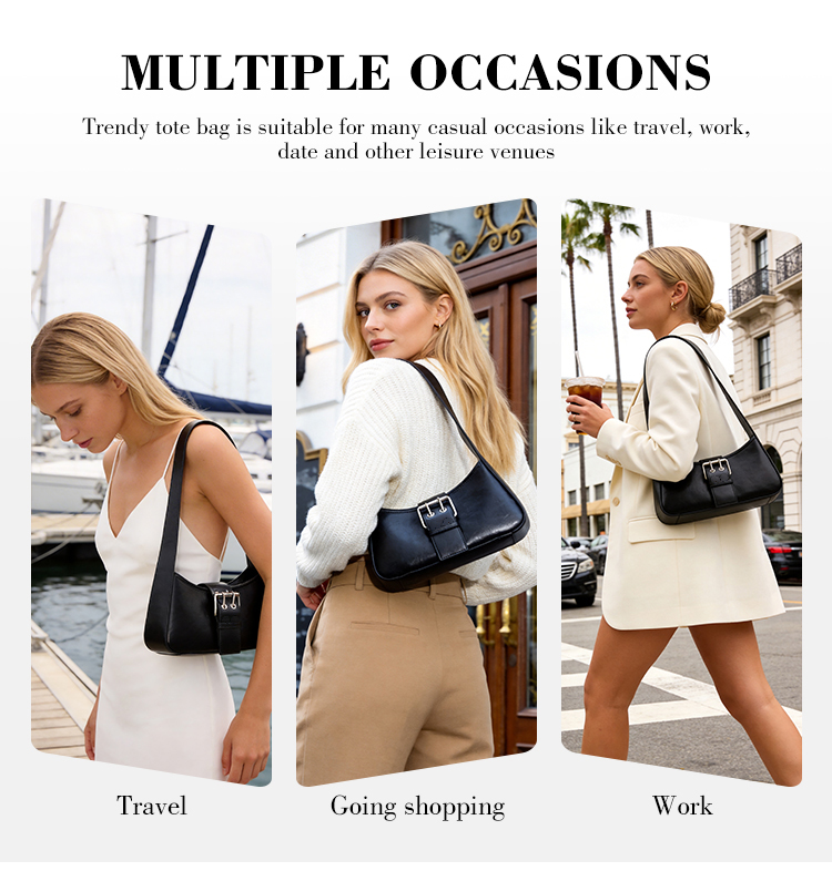 Custom Logo Acceptable PU Underarm Hobo Zipper Closure Daily Portable Women's Shoulder Bags
