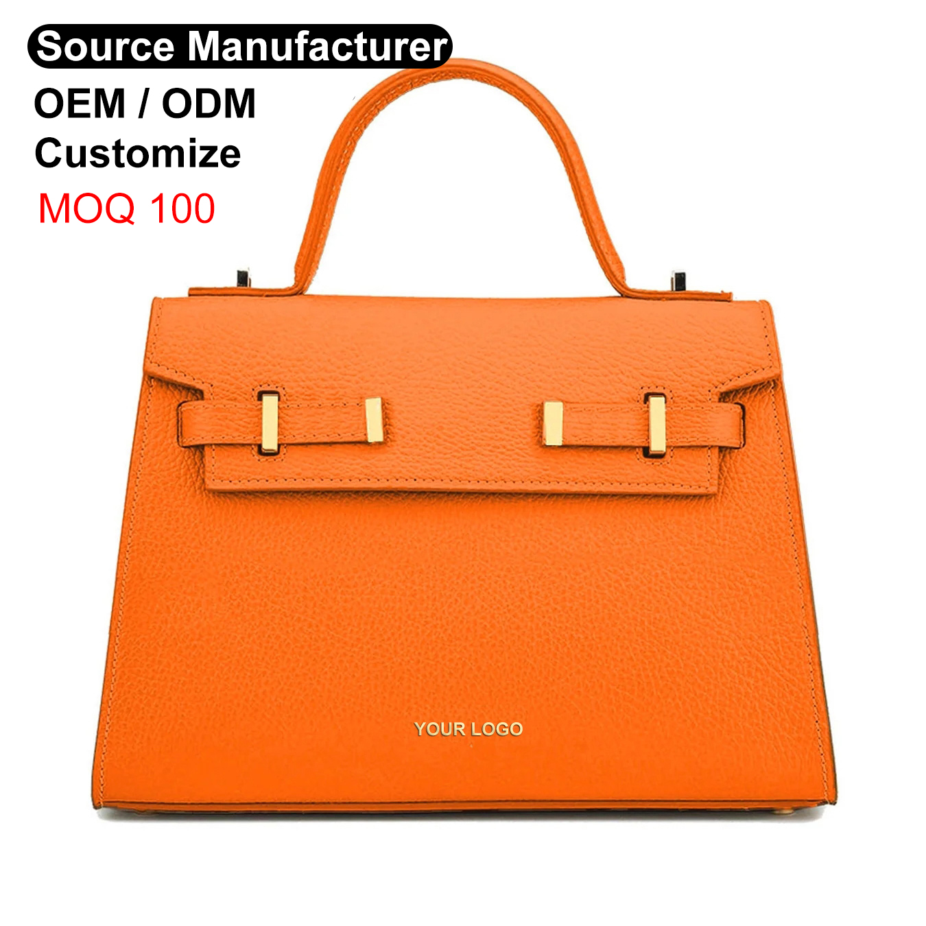 Customize Luxury High Quality Genuine Real Leather Handbag Manufacturers Lady Vegan Tote Hand Bag for Women with Logo