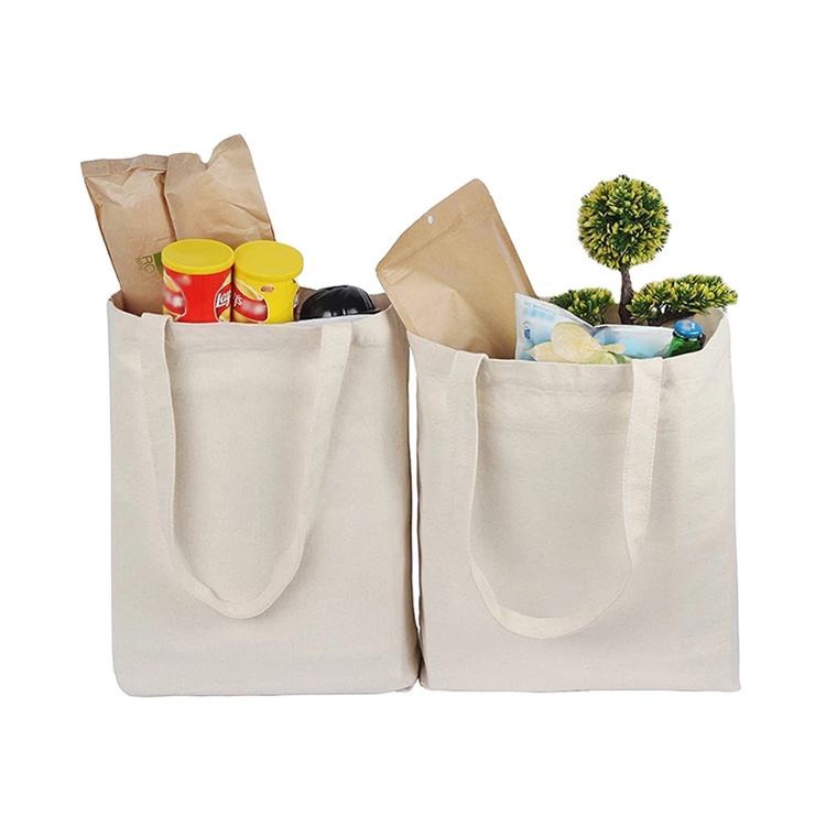 Custom Logo Printed Durable Cotton Canvas Shopping Tote Bag with Zipper