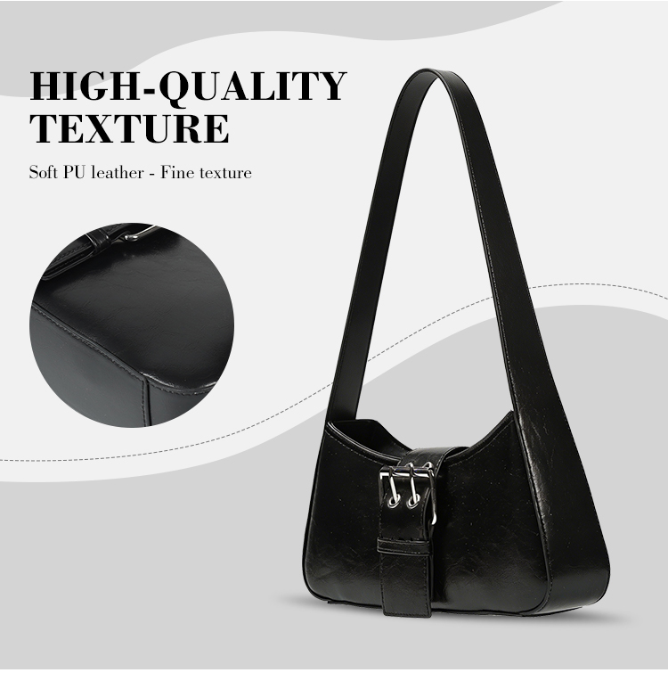Custom Logo Acceptable PU Underarm Hobo Zipper Closure Daily Portable Women's Shoulder Bags