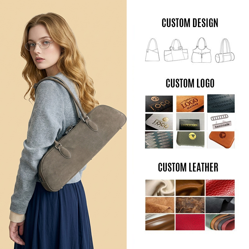 Custom Logo Trendy Vintage Ladies Anti-theft Handbag Women Designer Genuine Leather Casual Shoulder Bag
